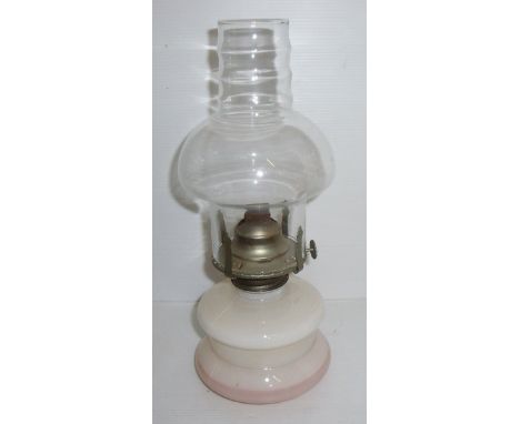 Small opaque glass paraffin lamp