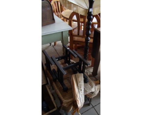 Nest of three retro occasional tables, standard lamp and speaker stands
