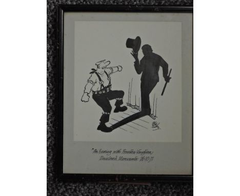 Bill Tidy, (contemporary), a pen and ink sketch, An Evening with Frankie Vaughan Dixieland Morecambe, signed and dated 1971, 