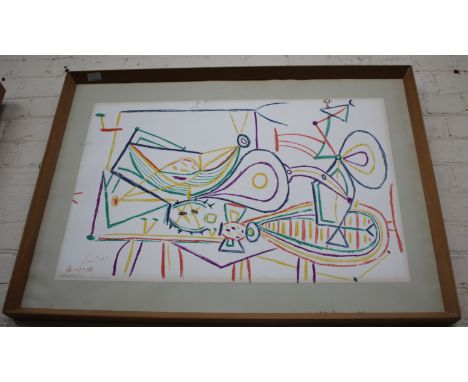 RAOUL DUFY  'The Band', a poster print published by School Prints Ltd and printed in Great Britain by W S Cowl Ltd, 50cm x 76