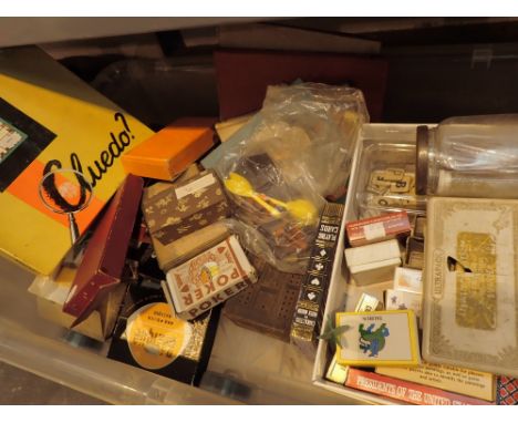 Box of mixed vintage games and playing cards