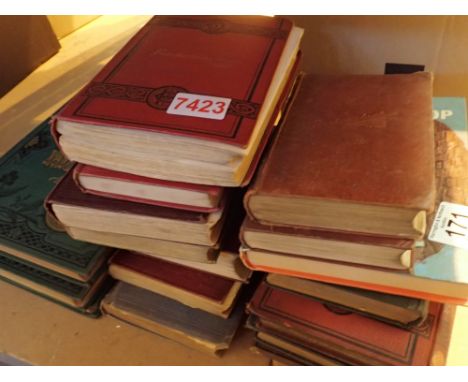 Shelf of Charles Dickens books and Countries of the World by Robert Brown in three volumes