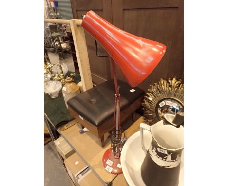 Modern red anglepoise desk lamp
