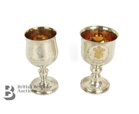 1977 Queen Elizabeth II silver jubilee sterling silver goblet, nr 416/1000, Sheffield hallmark dated 1970 mm A.T Cannon compl