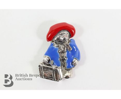 Silver and enamel Paddington Bear pendant/brooch approx 4 cms.&nbsp;
