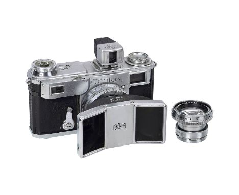Zeiss Stereotar C 4/3,5 cm für Contax, 1941Zeiss Ikon, Dresden. 1) Stereotar C 4/3,5 cm Nr. W 26025, Objektivteil mit Prismen