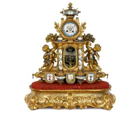 Seltene Ormolu-Singvogel-Automatenuhr von Blaise Bontems, um 1885Mit zweizügigem Uhrwerk von S. Martie et Cie, Nr. 1829, mit 