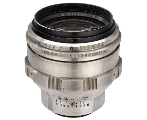 Biotar 1,5/75 mm T (M42-Schraubgewinde), 1960Carl Zeiss, Jena. Nr. 5893067, Aluminiumfassung, fast ohne die Biotar-typischen 