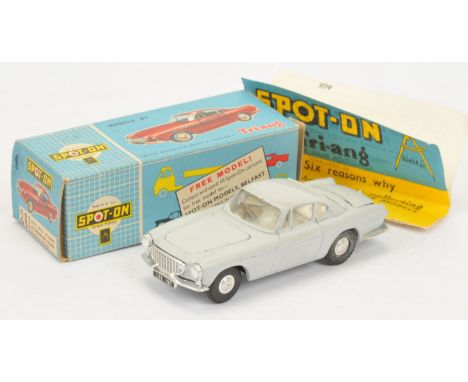 Triang Spot On 261 Volvo P1800 - Light grey body with white interior and grey steering wheel, chrome trim and cast spun hubs 