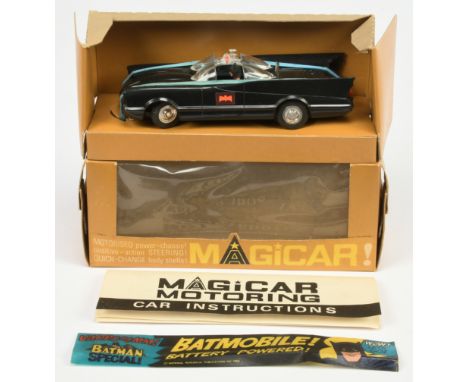 Triang Spot On 505 "Batman" Batmobile - Black plastic body with "Batman and Robin" figures, clear windows, spun hubs - This b