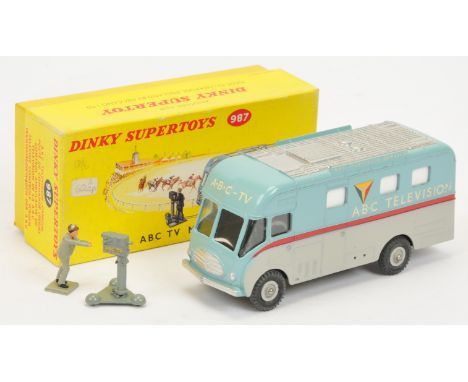 Dinky Toys 987 "ABC TV" Mobile Control Room - Two-Tone Pale blue, grey including supertoy hubs, red stripes, silver trim and 
