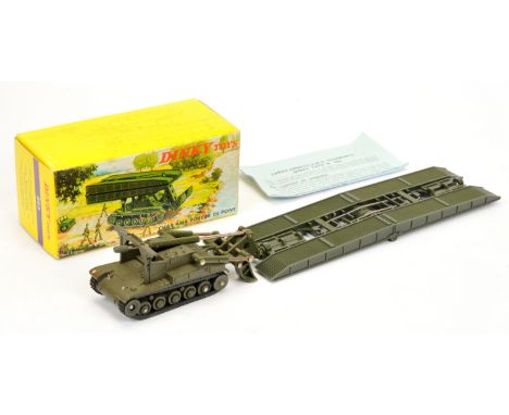 French Dinky Toys Military 883 Char AMX Poseur De Pont - Drab Green including rollers with black rubber tracks, plastic bridg