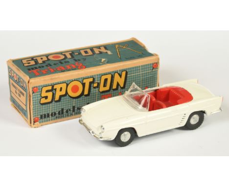 Triang Spot On 166 Renault Floride Convertible - White body, red interior with grey steering wheel, chrome trim and cast spun