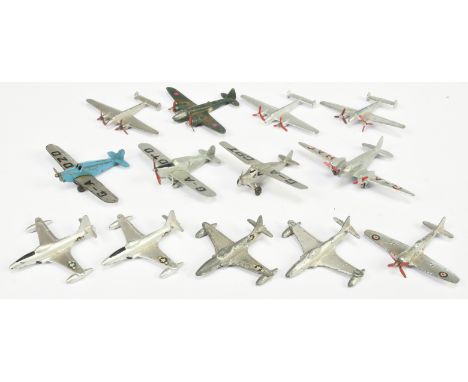Dinky Toys Aircraft Group Of 13 To Include -Tempest II, Shooting Star, Twin Engine Fighter, - plus others - conditions are Fa