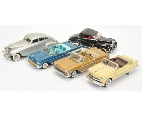 Danbury Mint Unboxed (1/24th) Group To Include - 1933 Pierce Silver Arrow - Silver body with chrome trim, 1947 Bentley Coupe 