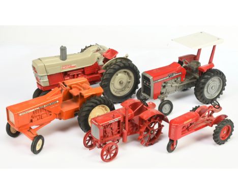Tractor Unboxed Group Of 5&nbsp; larger scale mainly (1/16th) to include Massey Ferguson 275 - Red and White&nbsp; with canop
