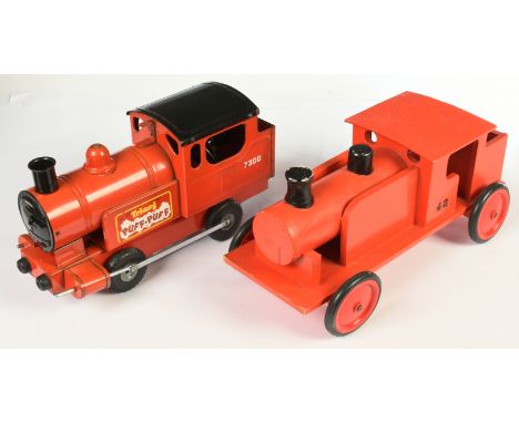 Triang Large Scale Pressed Steel "Puff Puff" Locomotive - Red and Black - Fair to good (some signs of slight rust in places) 
