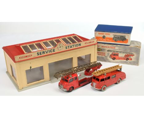 Dinky Toys Fire related Group Of 3 - (1) 555 Fire Engine With Extending Ladder - Red including supertoy Hubs and Hard to Find