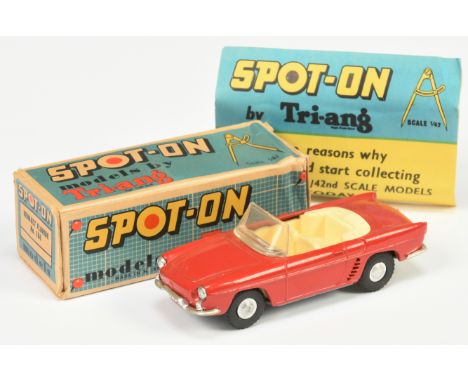 Triang Spot On 166 Renault Floride Convertible - Red body, cream interior and steering wheel, chrome trim and cast spun hubs 
