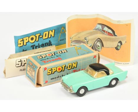 Triang Spot On 191/1 Sunbeam Alpine Hardtop - Turquoise body, black hood, cream interior and steering wheel, chrome trim and 