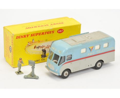 Dinky Toys 987 "ABC TV" Mobile Control Room - Two-tone Light blue and grey including plastic hubs, red stripe, silver trim an