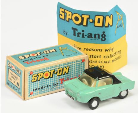 Triang Spot On 119 Meadows Frisky -Light turquoise body, black roof, cream interior and steering wheel, silver trim and flat 