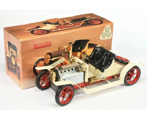 Mamod Lice Steam Roadster - White and Rd with chrome engine, black seats - Good Plus overall See-Photo in a Good (slightly gr