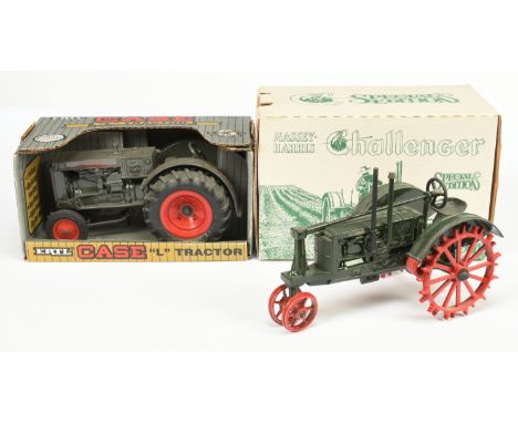 ERTL (1/16th) Tractor Pair -(1) Massey Harris Challenger - Green and red, (2) Case L - Grey and Red - conditions are Excellen