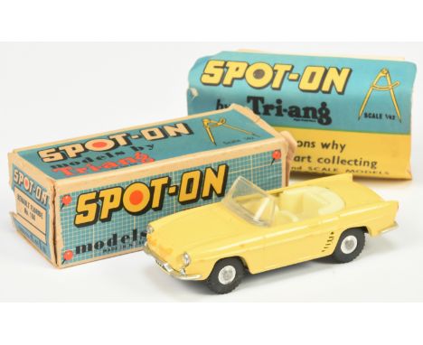 Triang Spot On 166 Renault Floride Convertible - Yellow body with cream interior and steering wheel, chrome trim and cast spu