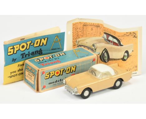 Triang Spot On 191/1 Sunbeam Alpine Hardtop - Beige body with white hood and interior, grey steering wheel, chrome trim and c
