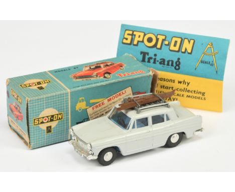 Triang Spot On 184 Austin A.60 Cambridge Saloon - Grey body, blue interior with black steering wheel, grey roof rack 2 X brow