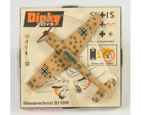 Dinky Toys 726 Messerschmitt BF109E - Camouflage Beige, green, pale blue undercarriage - Excellent Plus in a Good to Good Plu