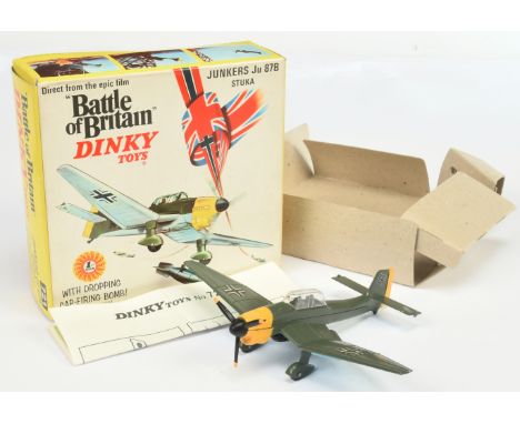 Dinky Toys 721 "Battle Of Britain" Junkers Stuka - Drab Greyish-green, Yellow - Excellent Plus in a Good Plus to Excellent ye