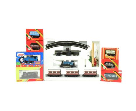 Model Railway - a collection of Hornby OO gauge model railway trainset locomotive engines and rolling stock wagons to include