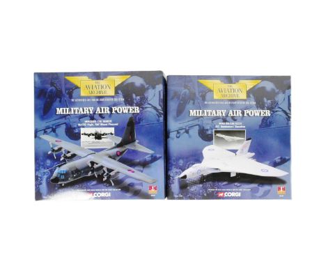Model Planes - x2 Corgi Aviation Archive ' Military Air Power ' 1/144 scale diecast model planes comprising Hercules C1K Tank