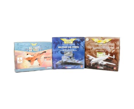 Model Planes - x3 Corgi Aviation Archive diecast military model aircrafts comprising; 1/72 scale Panavia Tornado GR.1, 1/144 