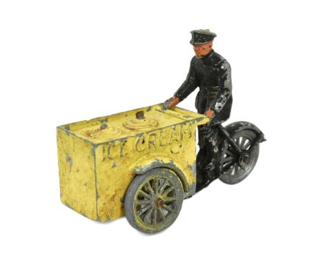 Morestone Diecast - an original vintage Morestone Diecast made 'Ice Cream Seller' model. Cream, with black painted rider on b