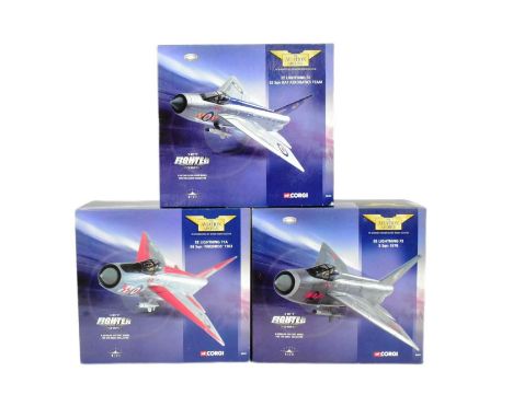 Model Planes - x3 Corgi Aviation Archive ' Jet Fighter Power ' 1/72 scale boxed diecast model planes comprising; EE Lightenin