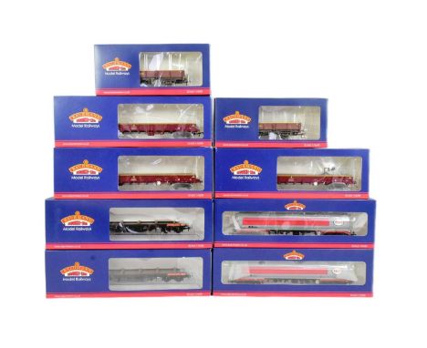 Model Railway - a collection of x9 Bachmann made ' Branch Line ' OO gauge model railway trainset locomotive rolling stock wag