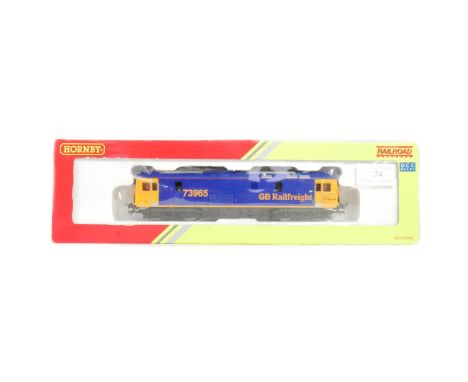 Model Railway - an original Hornby OO gauge model railway trainset locomotive engine No. R3911 Class 73 73965 in GB Railfreig
