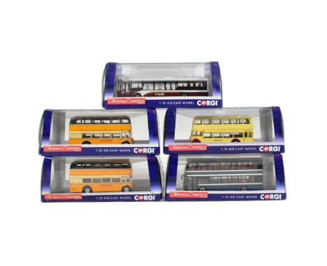 V Diecast - collection of x5 Corgi ' Original Omnibus ' 1/76 scale boxed diecast model buses to include; Routemaster East Mid