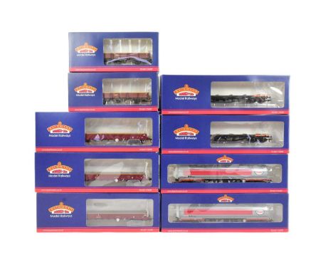 Model Railway - a collection of x9 Bachmann made ' Branch Line ' OO gauge model railway trainset locomotive rolling stock wag