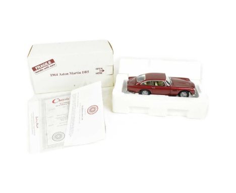 Danbury Mint - an original Danbury Mint made 1/24 scale ' Classic Cars ' series 1964 Aston Martin DB5 diecast model in red. H
