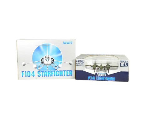 Model Planes - x2 Armour Collection 1/48 scale diecast model planes comprising P38 Lightning and F104 Starfighter. Contents a