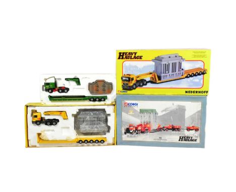 V Diecast - x4 Corgi Heavy Haulage 1/50 scale boxed diecast models of various degrees of completeness to include; MAN 6x4 Low