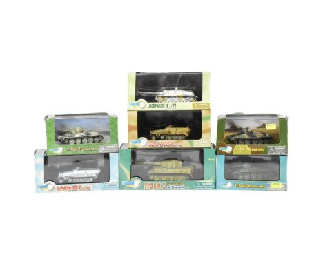 Diecast - a collection of x7 Dragon Armour 1/72 scale diecast model tanks. Examples to include; German Tiger I and Jagdpanzer