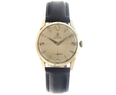No Reserve - Omega Century Cross Hair - Men's watch - 1954. Case: 10k gold-plated - strap: leather - manual - condition: good