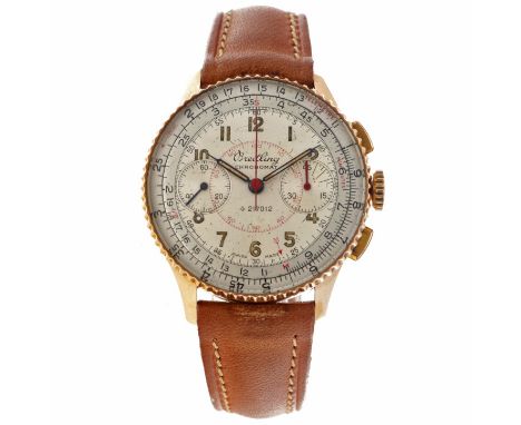 Breitling Chronomat 18K. 769 - Men's watch. Case: yellow gold (18K.) - strap: leather - manual winding - condition: good, mov