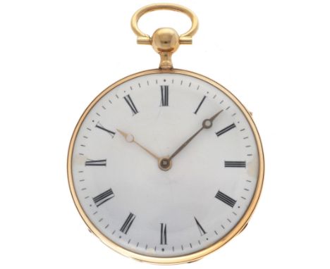 No Reserve - Echappement a Cylindre Aiguilles 14K. 4361 - Men's pocket watch. Case: yellow gold (14K.) - manual - condition: 