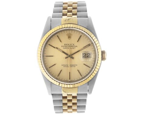 Rolex Datejust 36 "Tapestry Dial" 16233 - Men's watch - 1996. Case: gold/steel (18K.) - bracelet: gold/steel (18K.) - automat